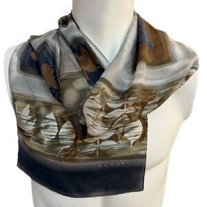 Echo 100% Silk Scarf – 🇯🇵 Made in Japan – Autumn Leaf Motif